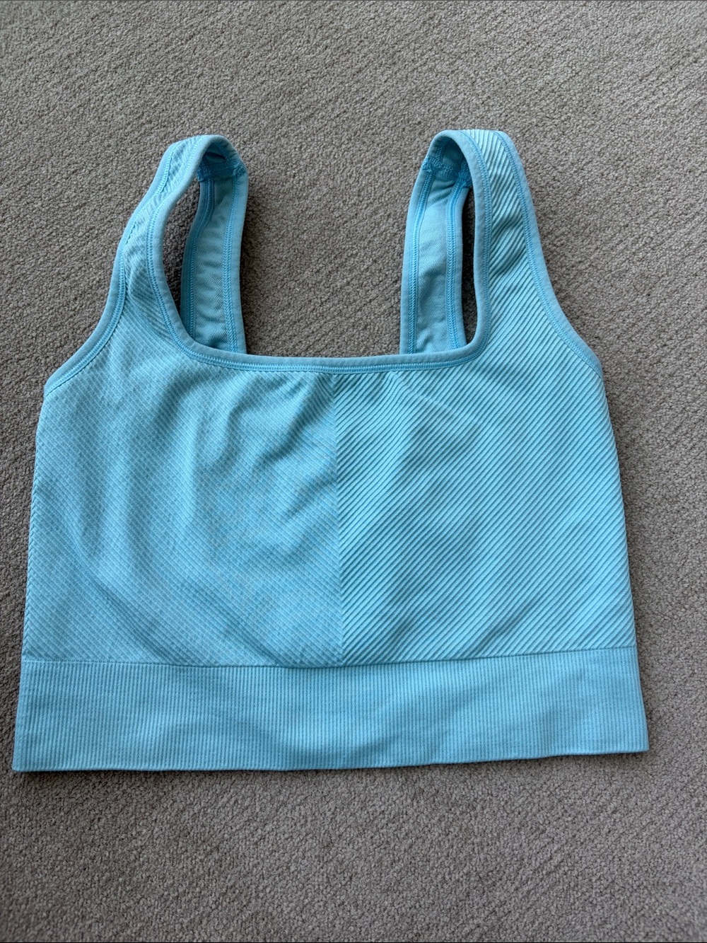 All in motion- Light Blue Seamless Ribbed Scoop Neck Bralette